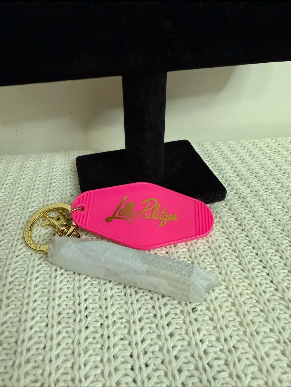 Lilly Pulitzer NEW  Hot Pink Key Fob Key chain  with Gold Hardware